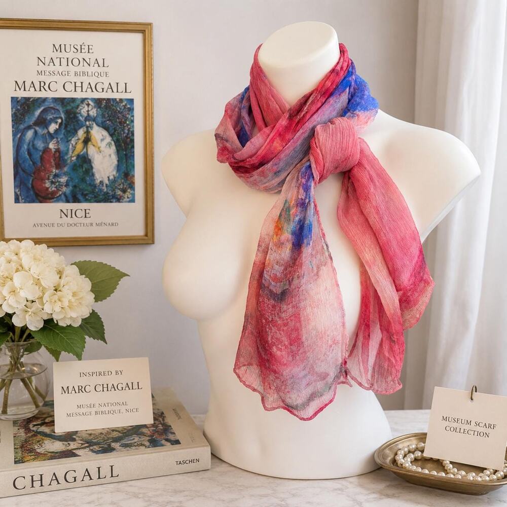 Marc Chagall Silk Scarf Song of Songs Musée National Nice RMN Museum Art Scarf
